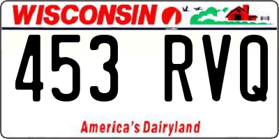WI license plate 453RVQ