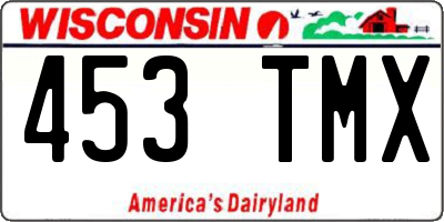 WI license plate 453TMX
