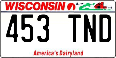 WI license plate 453TND