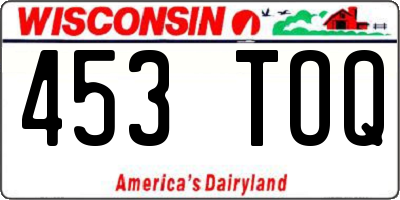 WI license plate 453TOQ