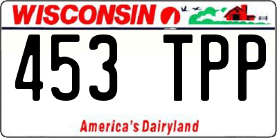 WI license plate 453TPP