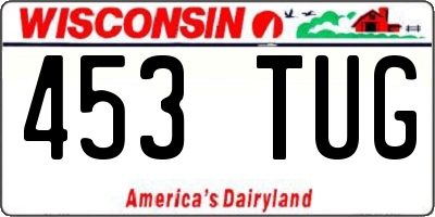 WI license plate 453TUG