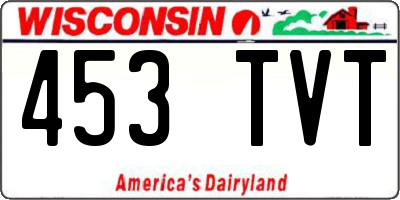 WI license plate 453TVT