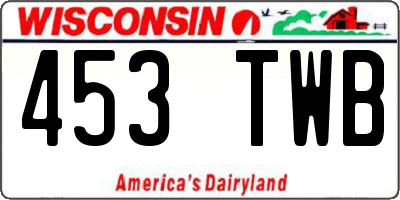 WI license plate 453TWB