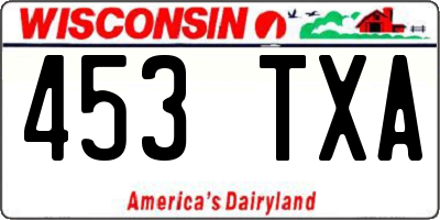 WI license plate 453TXA