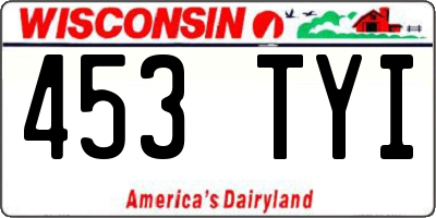WI license plate 453TYI