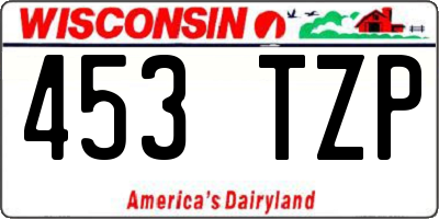 WI license plate 453TZP