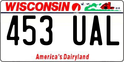 WI license plate 453UAL