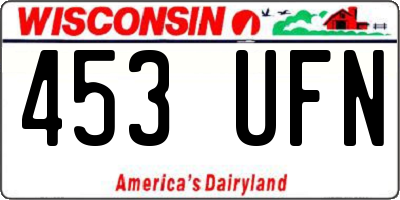 WI license plate 453UFN