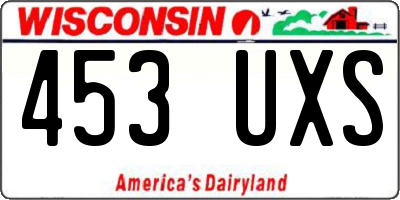 WI license plate 453UXS