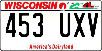 WI license plate 453UXV