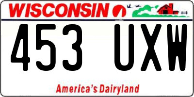 WI license plate 453UXW