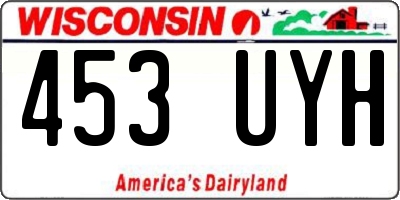 WI license plate 453UYH