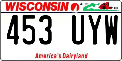 WI license plate 453UYW