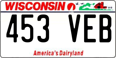 WI license plate 453VEB