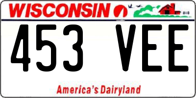 WI license plate 453VEE