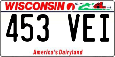 WI license plate 453VEI