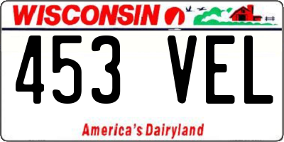 WI license plate 453VEL