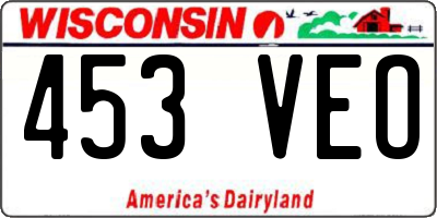 WI license plate 453VEO