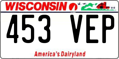 WI license plate 453VEP