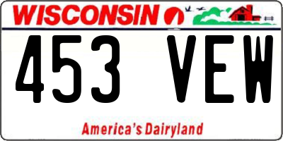 WI license plate 453VEW