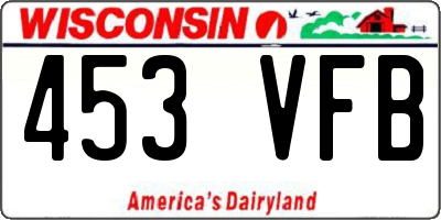 WI license plate 453VFB