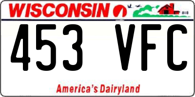 WI license plate 453VFC
