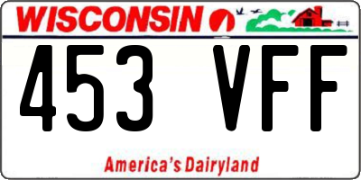 WI license plate 453VFF