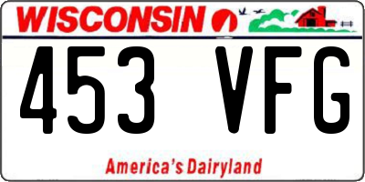 WI license plate 453VFG