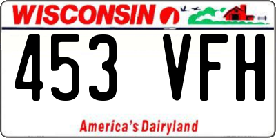 WI license plate 453VFH