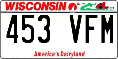 WI license plate 453VFM