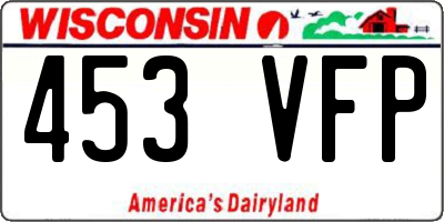 WI license plate 453VFP