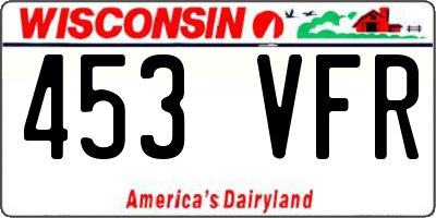 WI license plate 453VFR