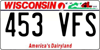 WI license plate 453VFS