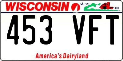 WI license plate 453VFT