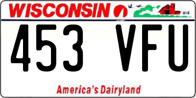 WI license plate 453VFU