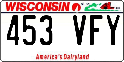 WI license plate 453VFY
