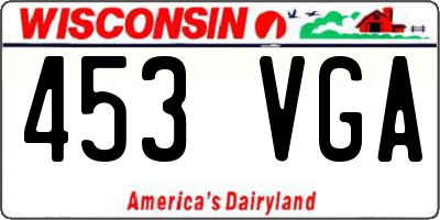 WI license plate 453VGA