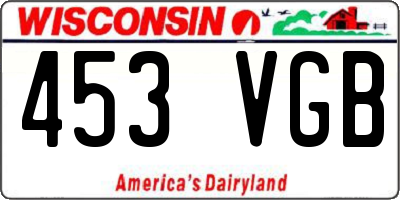 WI license plate 453VGB
