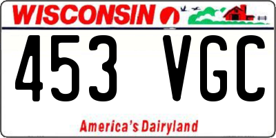 WI license plate 453VGC