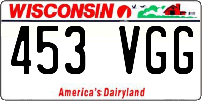 WI license plate 453VGG
