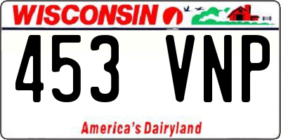WI license plate 453VNP