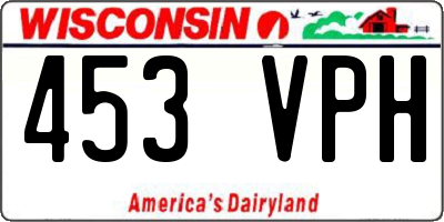 WI license plate 453VPH