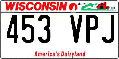WI license plate 453VPJ