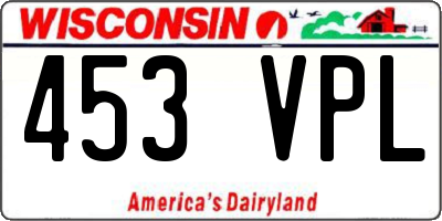 WI license plate 453VPL