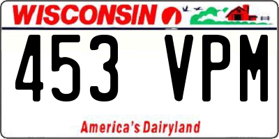 WI license plate 453VPM