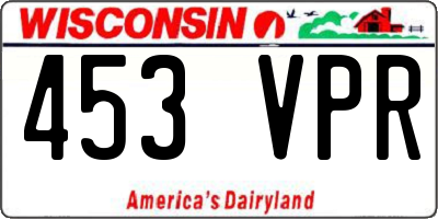 WI license plate 453VPR