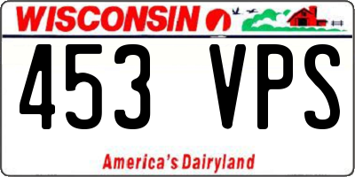 WI license plate 453VPS