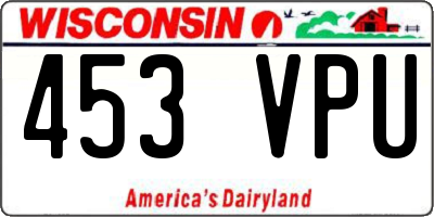 WI license plate 453VPU