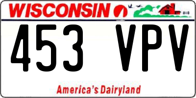 WI license plate 453VPV